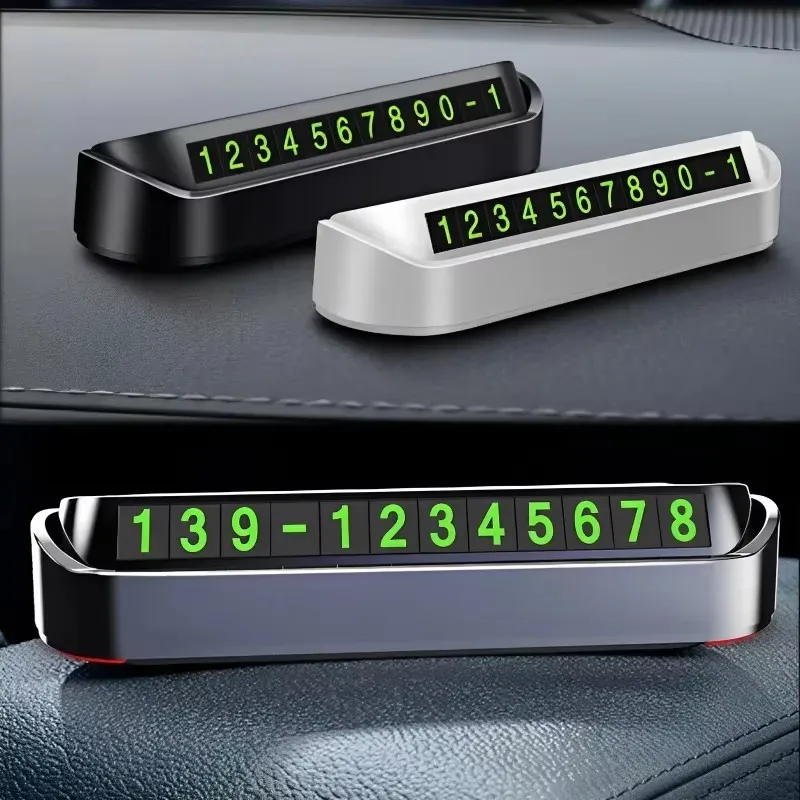 1/2/3/4pcs Portable Car Phone Number Card Temporary Parking Card Plate Telephone Number Car Park Stop Automobile Accessories