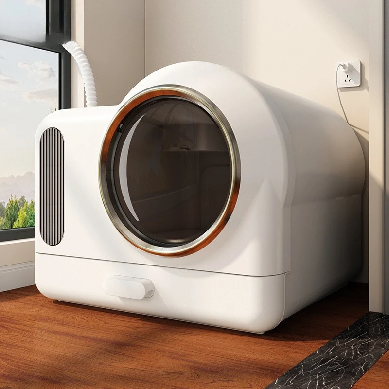 Intelligent fresh air cat litter box, automatic deodorization, oversized drawer type fully enclosed cat toilet, cat shit basin