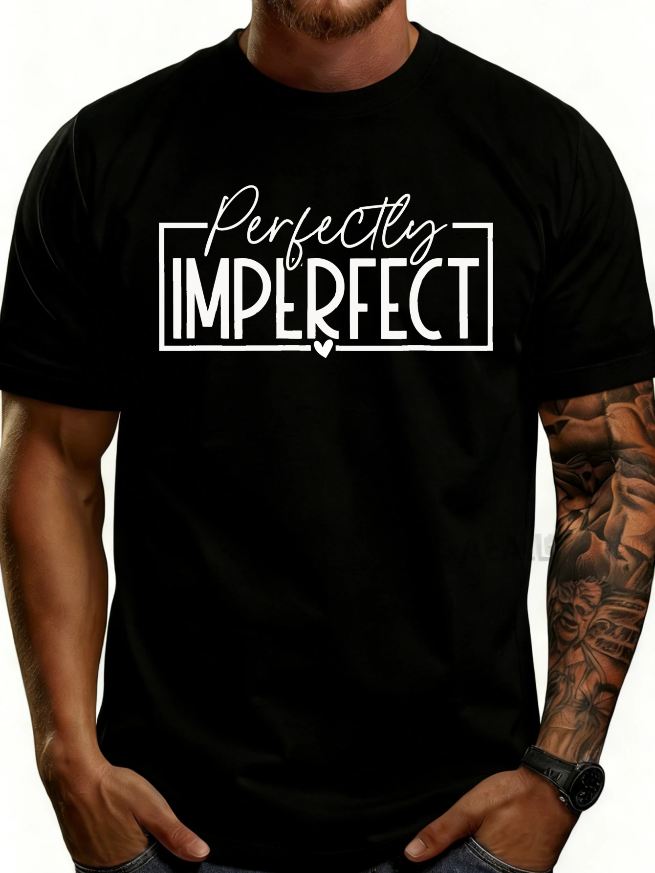Men's Plain Graphic T-Shirt - Breathable, Soft, and Lightweight - Perfectly Imperfect Design Print - Vintage Fun Graphic Casual Short-Sleeve Summer Top, a Great Gift for Him
