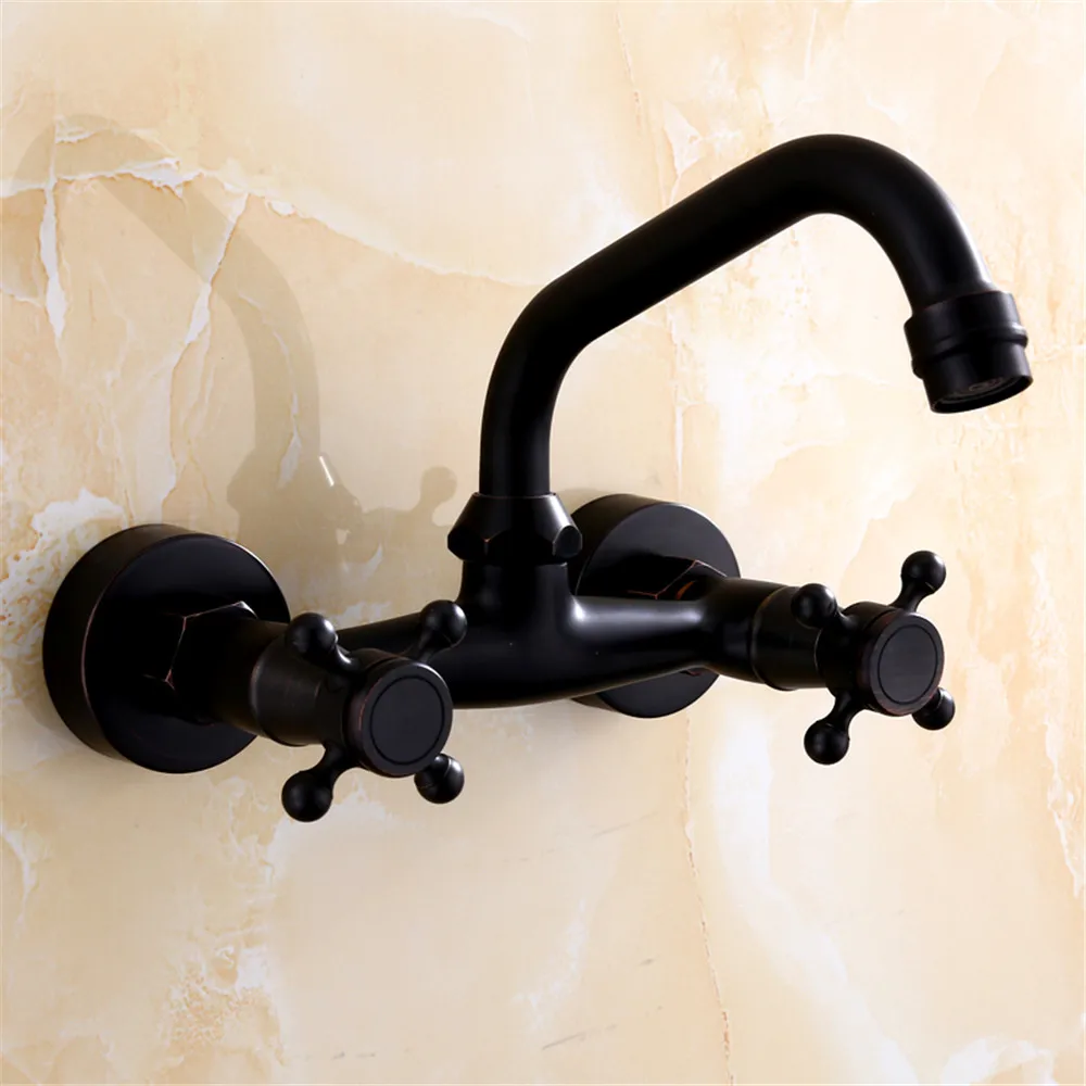 

Полностью медный смеситель для ванной комнаты в европейском стиле, смеситель для горячей и холодной воды, фурнитура для ванной комнаты, настенный балкон, вращающийся на 360° смеситель