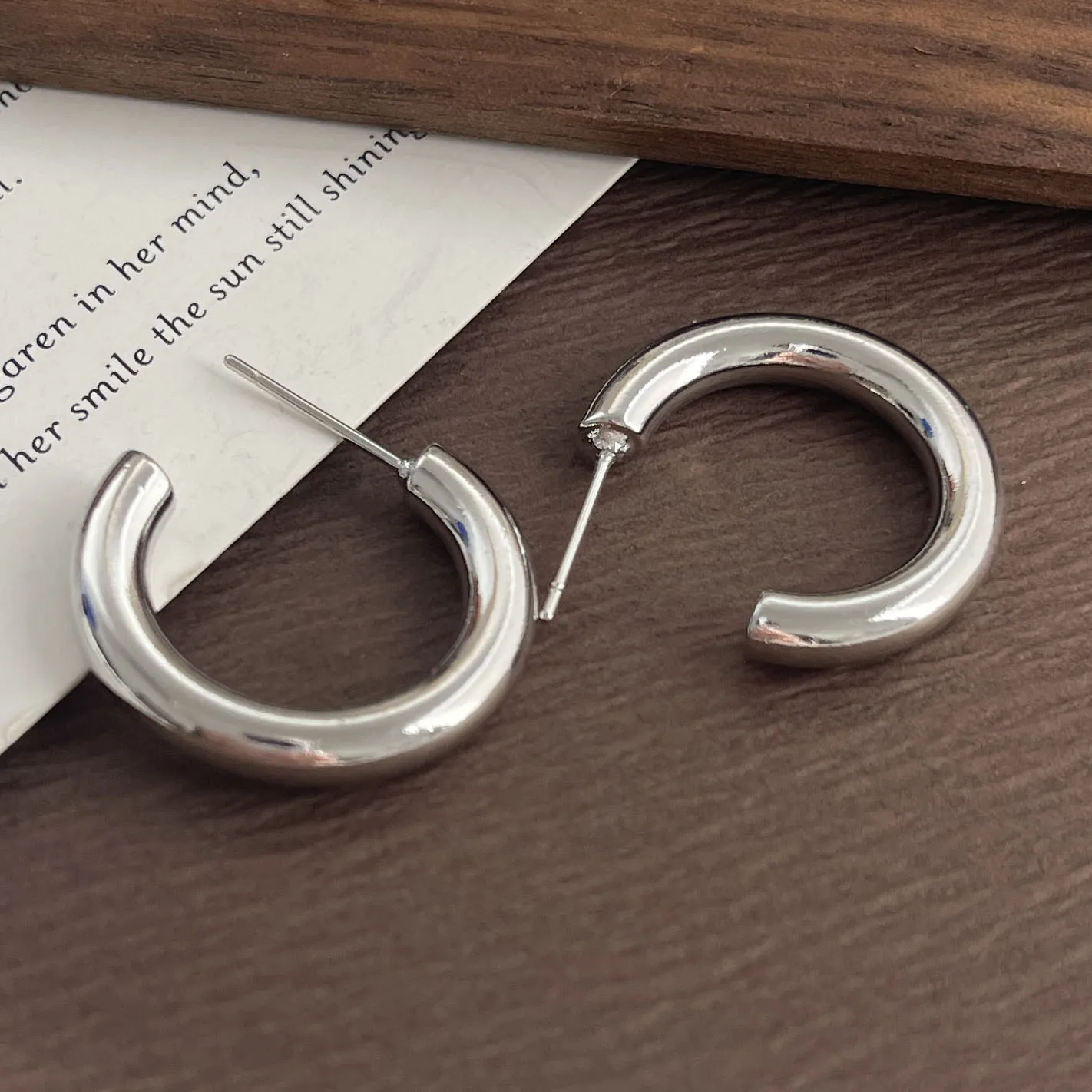 925 Sterling Silver Vintage Earrings For Women Simple Round Gold Earring Jewelry Prevent Allergy Party Accessories Gift