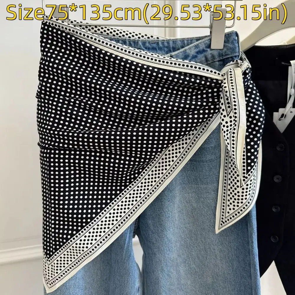 جديد متعدد الوظائف الأزهار مثلث وشاح مطابقة السراويل الحرير الساتان المرأة ربطة العنق حزام الخصر الصيف