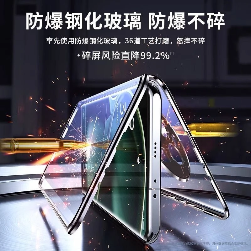 360 Full Case For Poco X7 Case For Xiaomi Redmi Note 14 Pro 5G Double Sided Magnetic Adsorption Metal Tempering Glass Cover