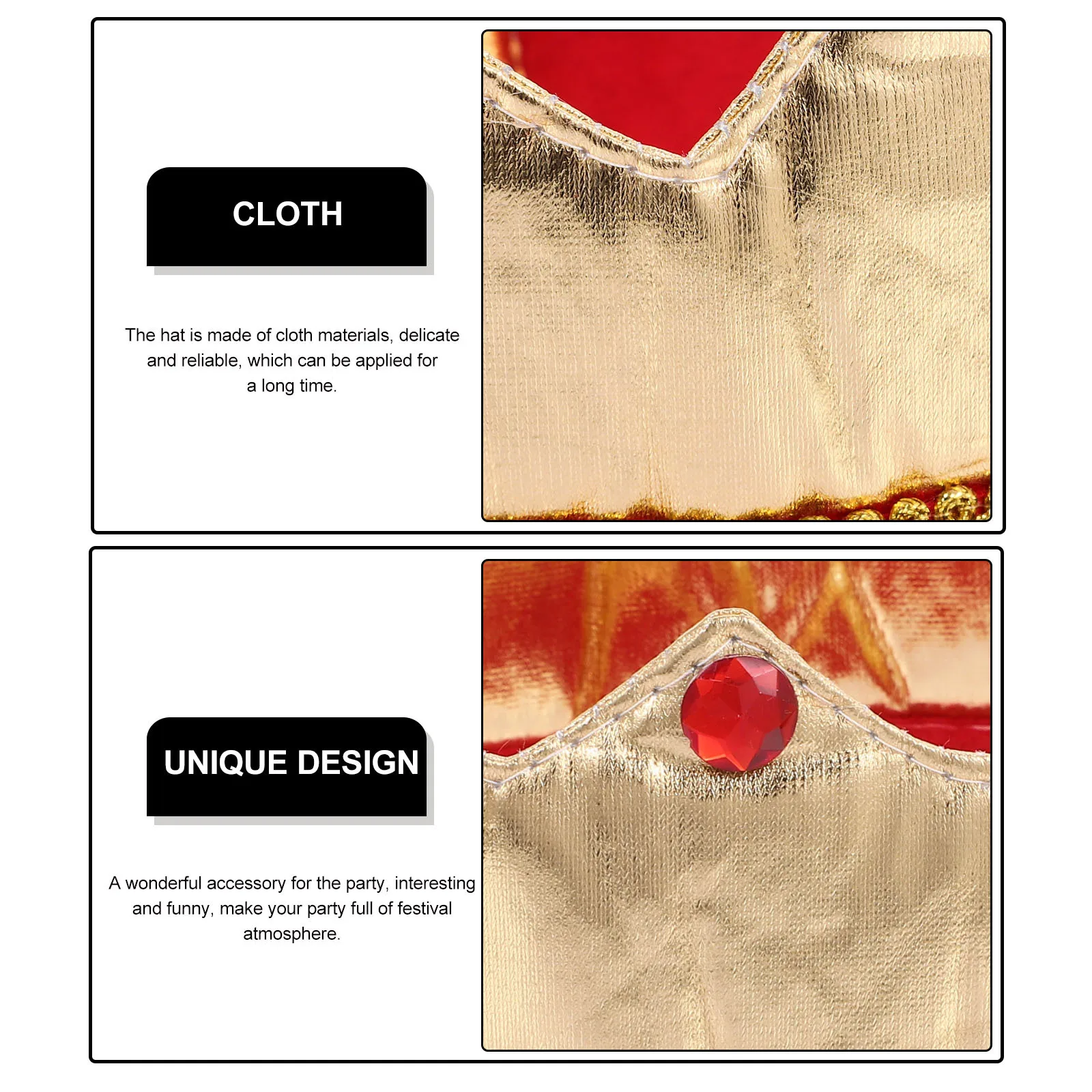 

King Cloth Material Hat Stylish Cosplay Prop Party Decoration Halloween Festival Hat Decorative Costume King Caps