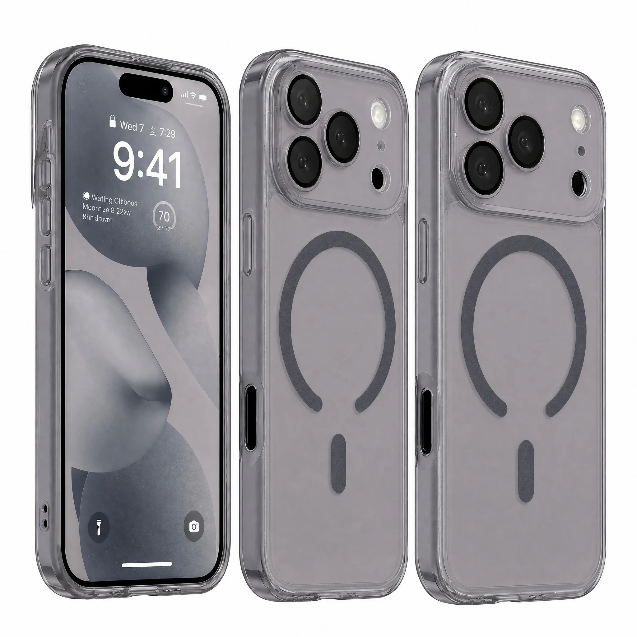 Luxury Translucent Matte Phone Case for IPhone 11 12 13 14 151 16 17Pro Max for Magsafe Magnetic Wireless Charge TPU Soft Cover - view 2