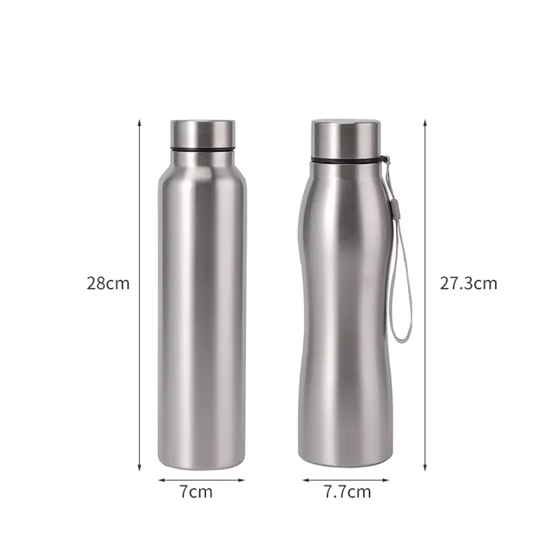 High Quality 1000ml Stainless Steel Sport Water Bottle Single-layer Rugged Water Cup Metal Flask Drinkware Camping Sports Gym