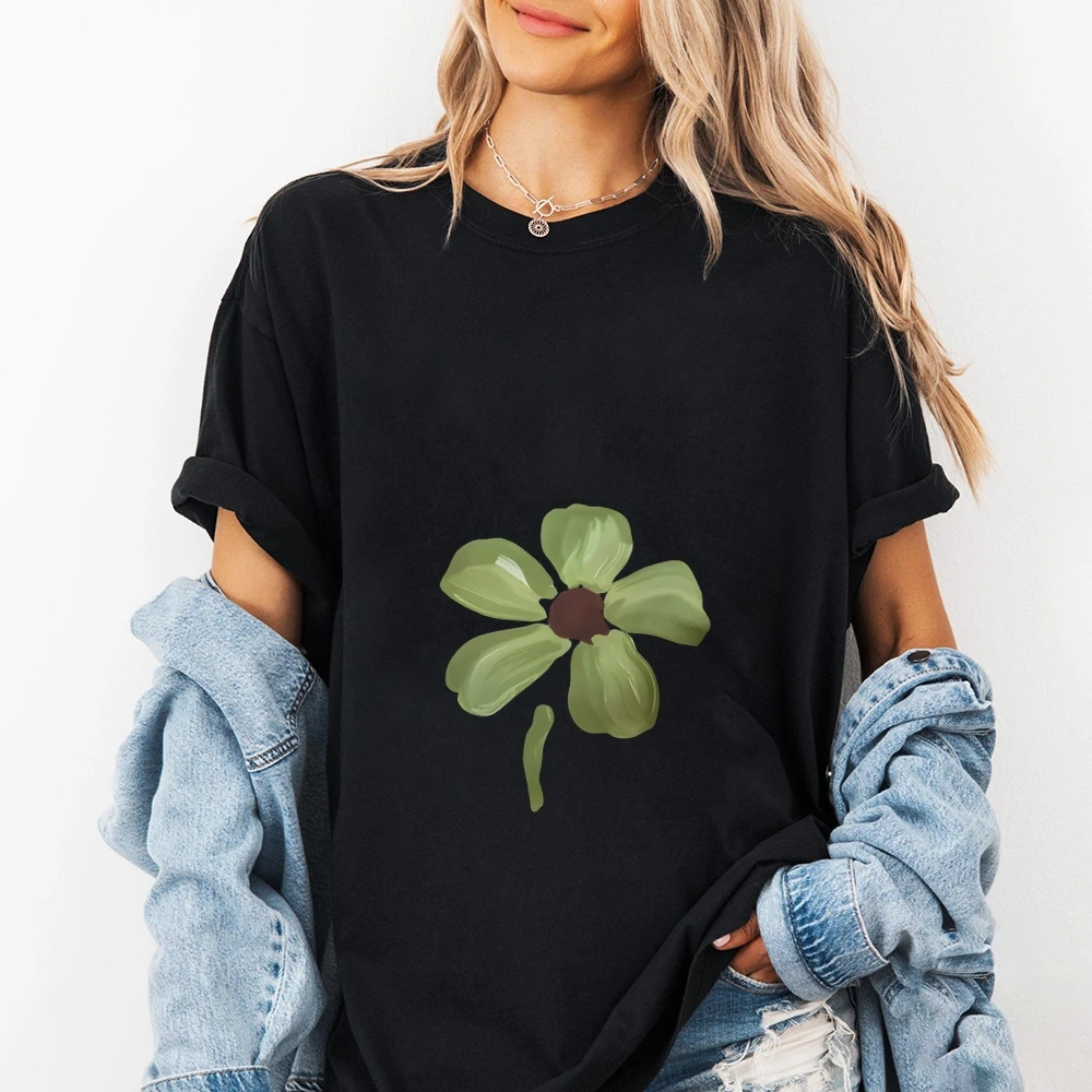 

Женская футболка большого размера с принтом зеленого листа Y2k, новинка 2025, хлопковая футболка, топ с ботаническим рисунком, летний повседневный экологически чистый стиль