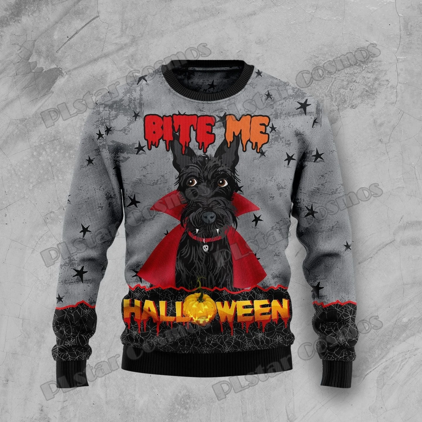 PLstar Cosmos-suéter de punto con estampado 3D de calabaza para hombre, suéter feo de invierno, informal, para Halloween, ZZM30