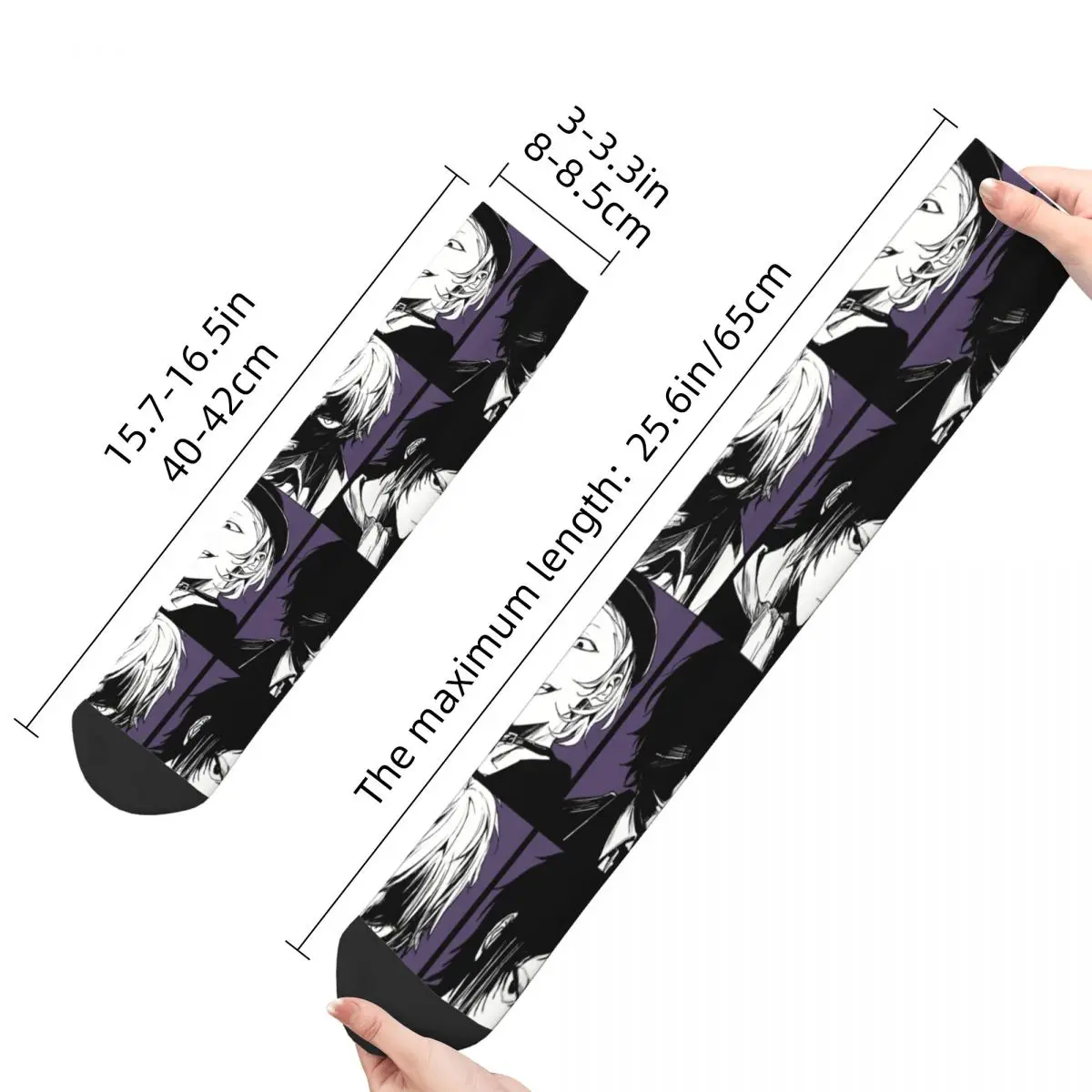 Men\'s Socks Dazai Osamu Nakahara Chuuya Nakajima Atsushi Akutagawa Ryunosuke Retro Bungou Stray Dogs Wan Anime Crew Sock