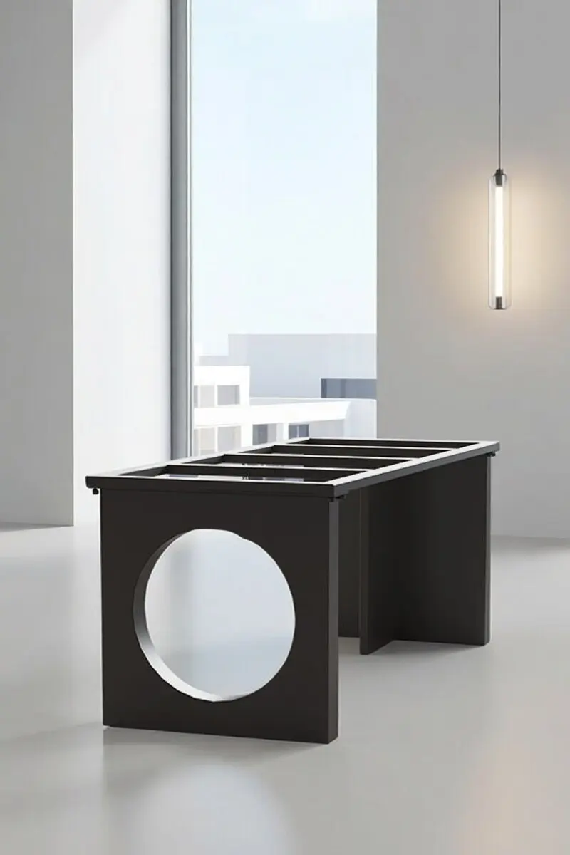 Luxury stone tea table base marble rock slab tea table bracket stainless steel desk leg balcony tea table foot support