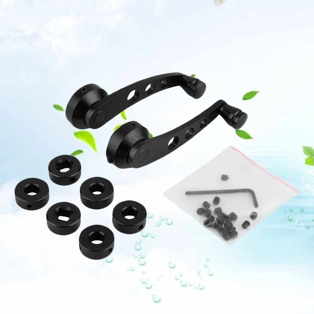 

1Pair Universal Car Window Winder Handle Aluminum Alloy Replacement for Auto Door Glass Crank Upgrade Kit Black Screw Color