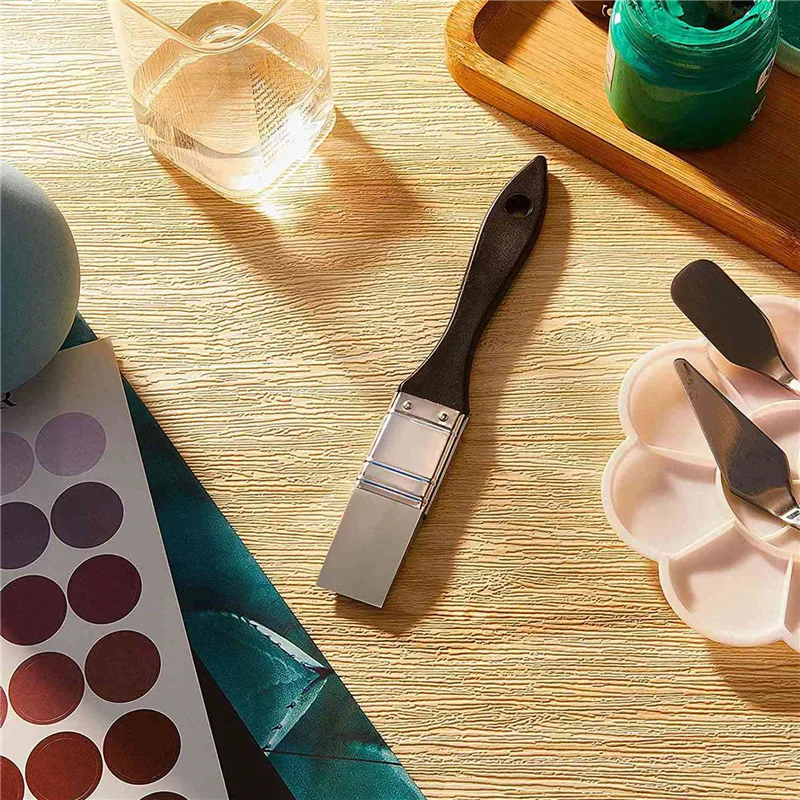 GTBL 10X Kuas Pembentuk Warna Silikon Kuas Cat Silikon Datar Kuat Lebar Akrilik Fleksibel, 1 Inci