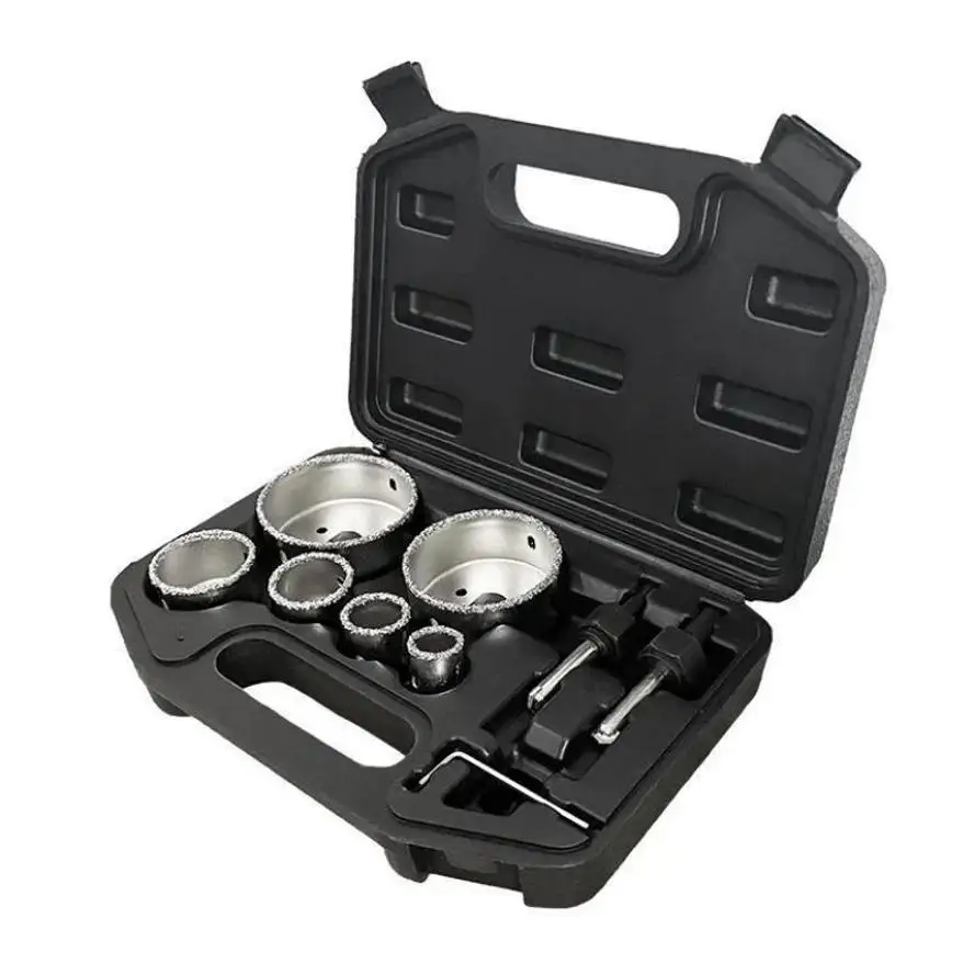 9PC/Set New Hard Alloy Ceramic Tile Hole Opener Set Brazed Granular Alloy Hole Opener Combined Brick Wall Hole Drill Accessories