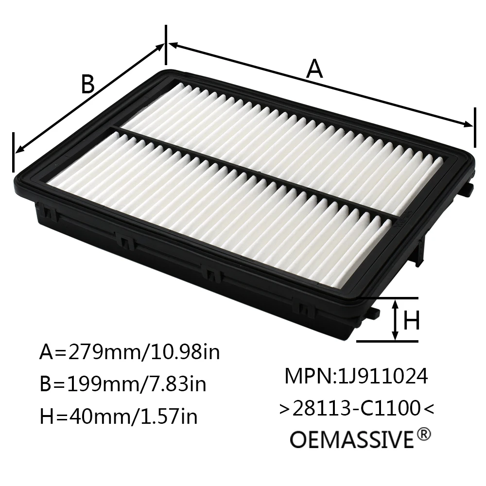 AIR FILTER ENGINE FOR HYUNDAI SONATA LF 2015 - 2019 / KIA OPTIMA JF 2017 - 2020 2.4L 28113C1100 28113-C1100 CAR PARTS 2016 2018