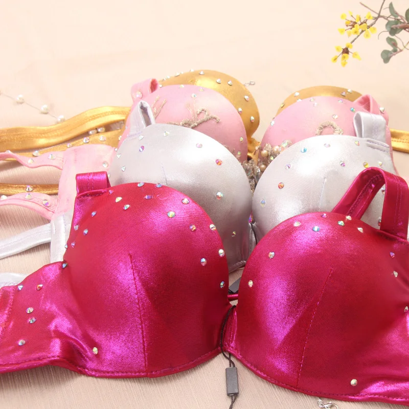 Sexy Nightclub Belly Dance Performance Costume Handmade Small Chest Sle Steel Ring Gathered out of Sto Bra Top for Women