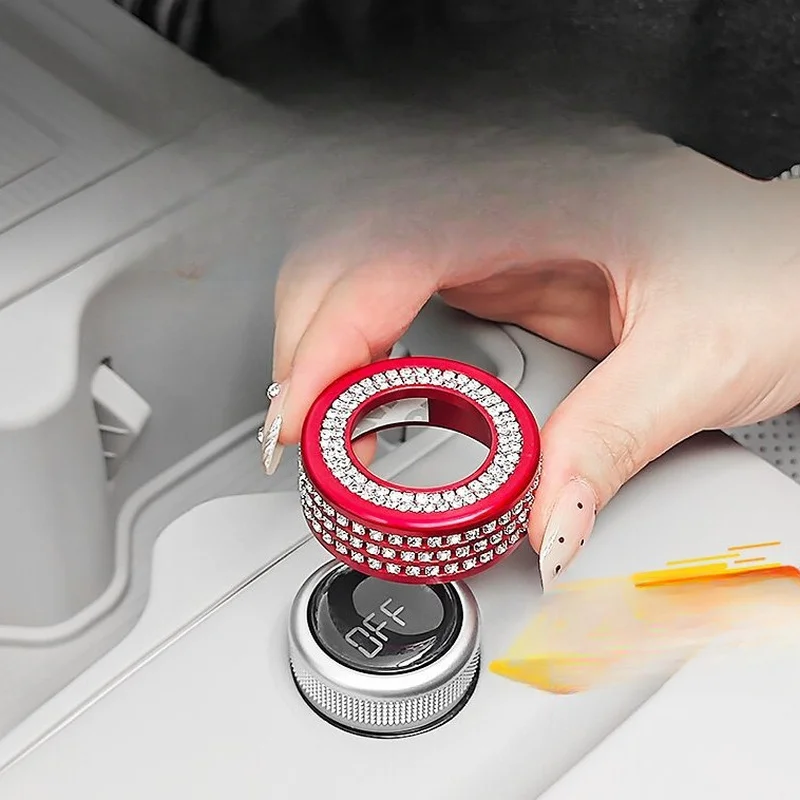 For BYD Fangchengbao Titanium 7 Aluminum Alloy Fridge Knob Ring Anti Accidental Touch Diamond Bling Protective Decoration Modifi