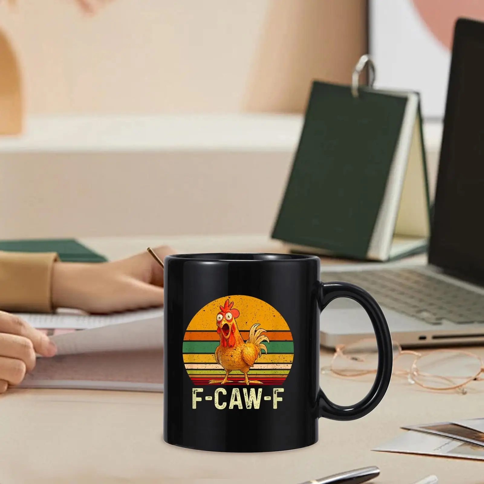 

Забавная куриная кофейная кружка 350 мл, керамическая посуда для напитков с горячей и холодной водой, куриная кружка с акцентом для напитков для домашнего офиса, квартиры, общежития колледжа