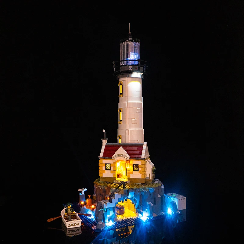 Zestaw oświetlenia LED RC DIY do zestawu klocków do budowy latarni morskiej LEGO 21333 (tylko światło LED, bez modelu klocków)