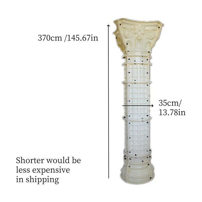 ABS Plastic Durable Round Concrete Column Mold Spares, Roman Pillar Mould Parts for Roof Support, 35cm/ 13.78in Diameter