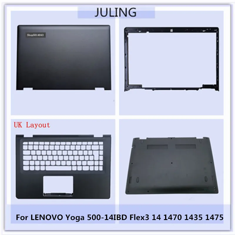 

Laptop LCD Back Top Cover/Front bezel/Used Palmrest/Bottom case For LENOVO Yoga 500-14IBD Flex3 14 1470 1435 1475 series