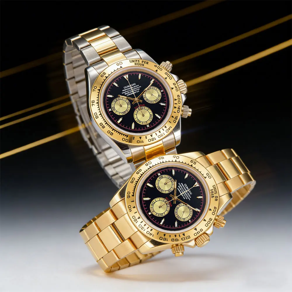 

39mm men's watch VK63 movement blue sapphire glass business style men's watch made of stainless steel water-resistant watch