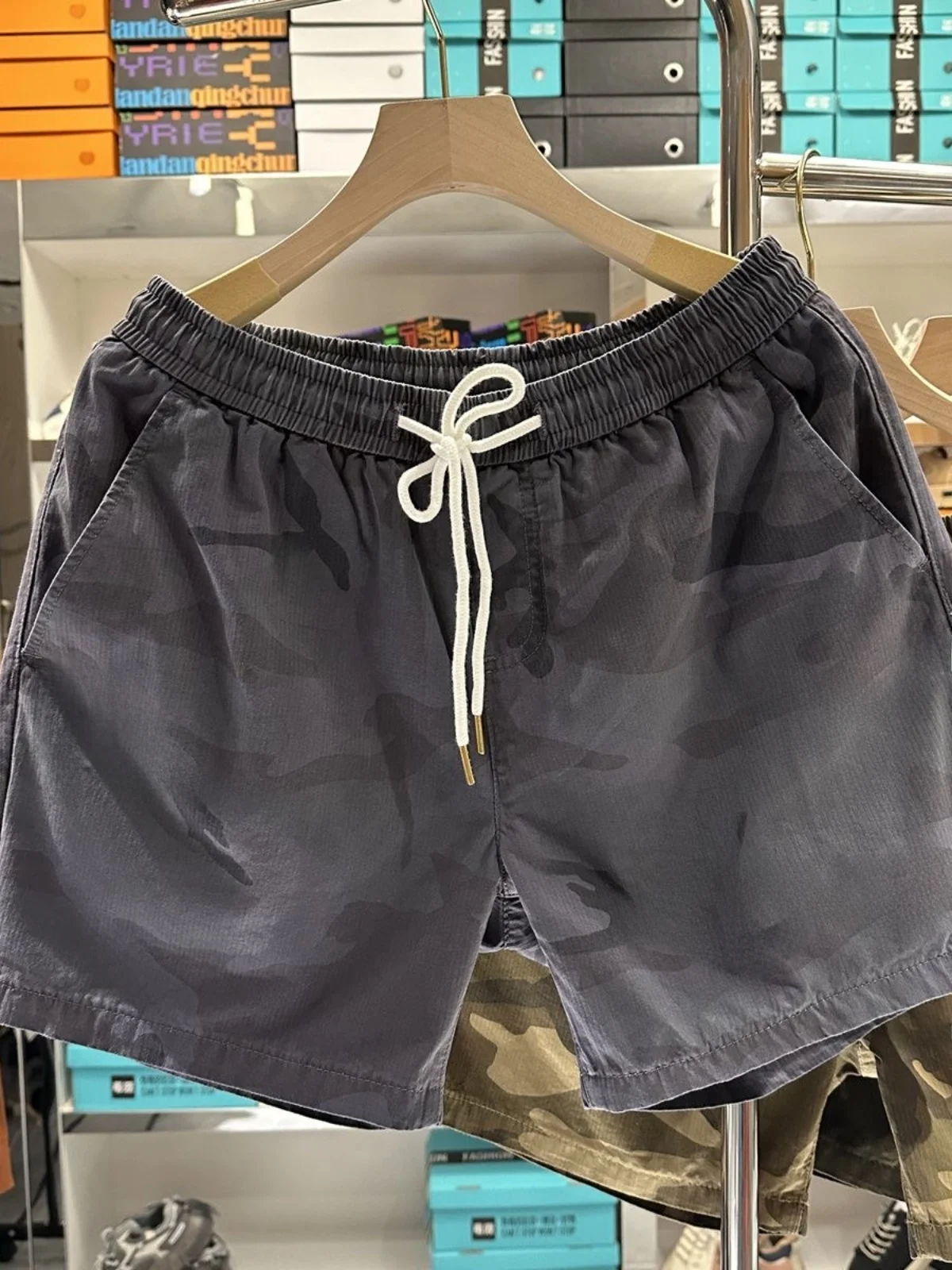 

Мужские камуфляжные хлопковые шорты: летние, модные, свободного кроя, рабочая одежда, дышащие, с эластичным поясом, городской стиль, спортивные, легкие