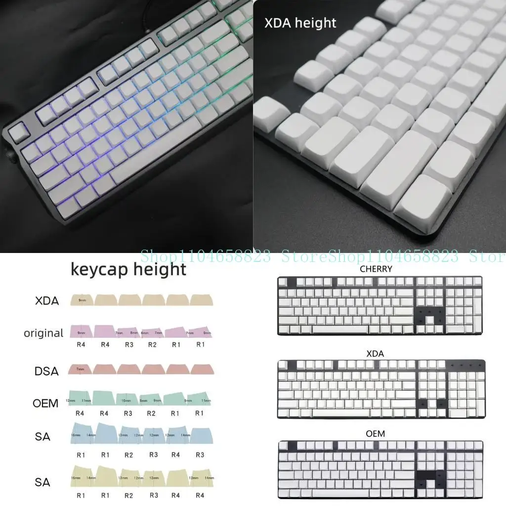 

652F PBT Blank Keycap OEM XDA Profile Button Replacement for Mechanical Keyboard