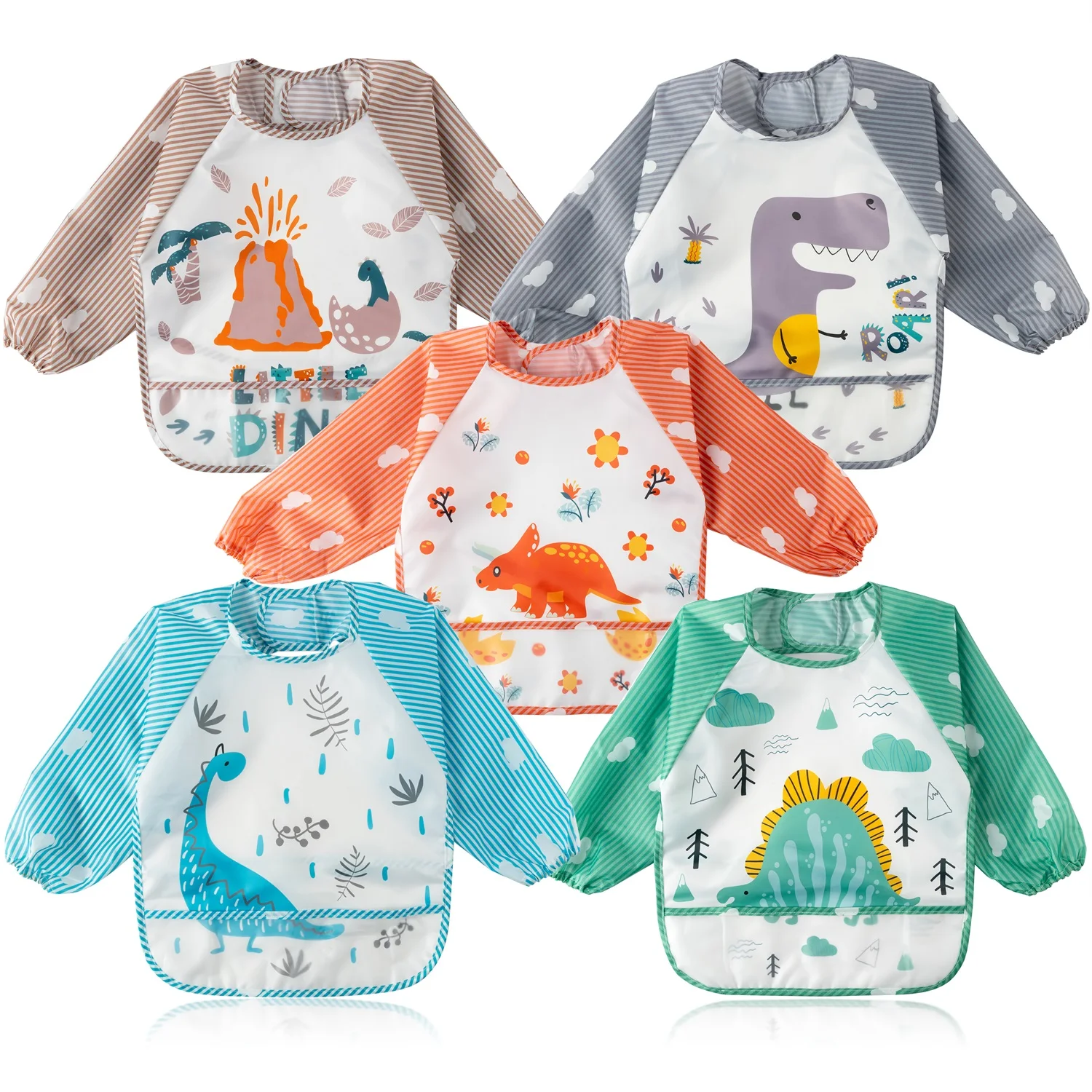 6PCS Polyester Cotton Bibs Set Snap Muslin Soft Absorbent Infant Bib Adjustable Drool Bib Decor For Birthday Gifts Supplies