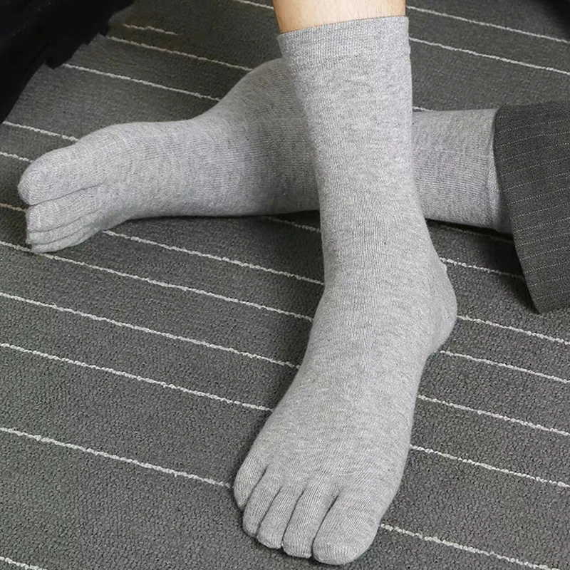 10Pcs Men\'s Cotton Five-finger Socks Comfortable Sports Running Funny Tabi Toe Socks Breathable Casual Ankle Socks Male