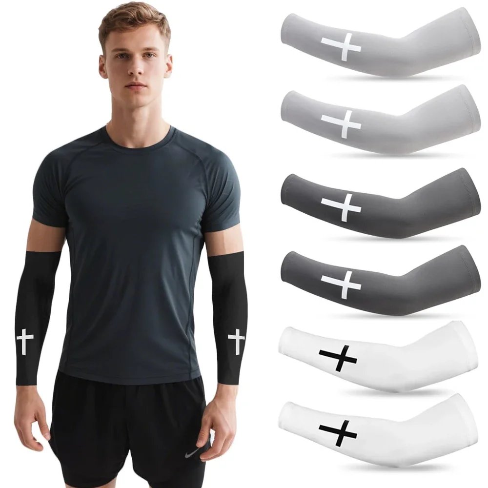 AliExpress WEFITON 1 Pair Cooling Arm Sleeves - UV Protection & Compression for Sports (Football/Baseball/Cycling) - Christian Youth & Adult Sizes
