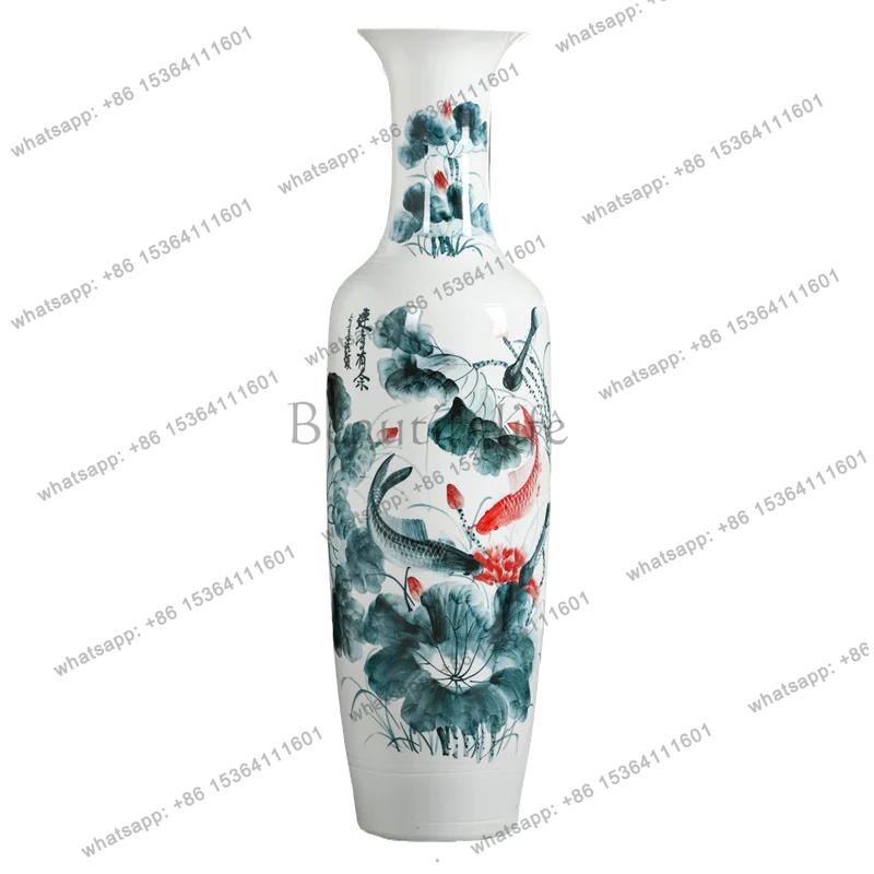 Large Vase Modern Designer Aesthetic Company Opening Vase Hotel Entrance Flowerpot Home Decoration Jarrones