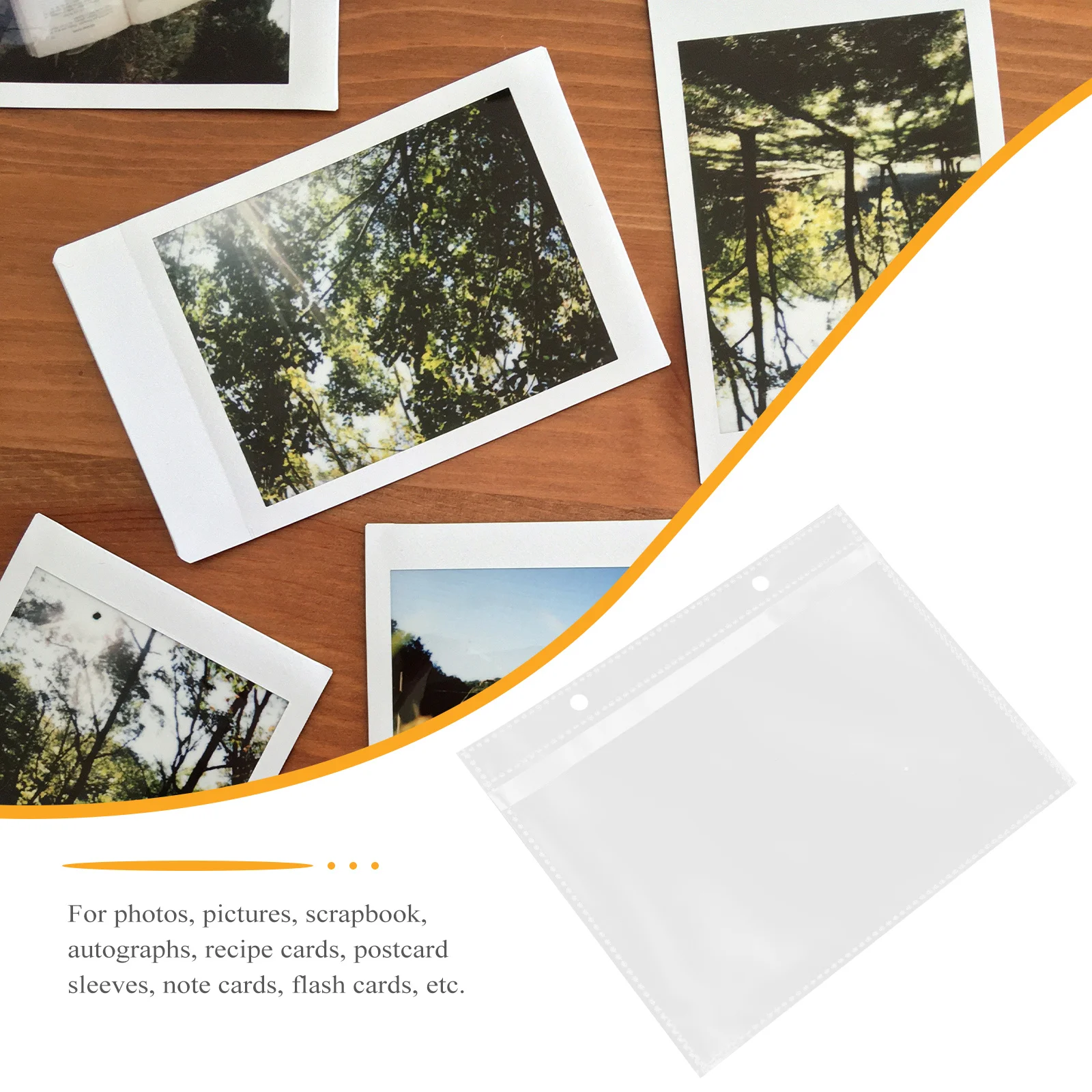 

20Pcs Clear Photo Sheet Page Protective Cover Ring Binder Compatible Long-Lasting Storage for Flash Cards Autographs 6 Inch