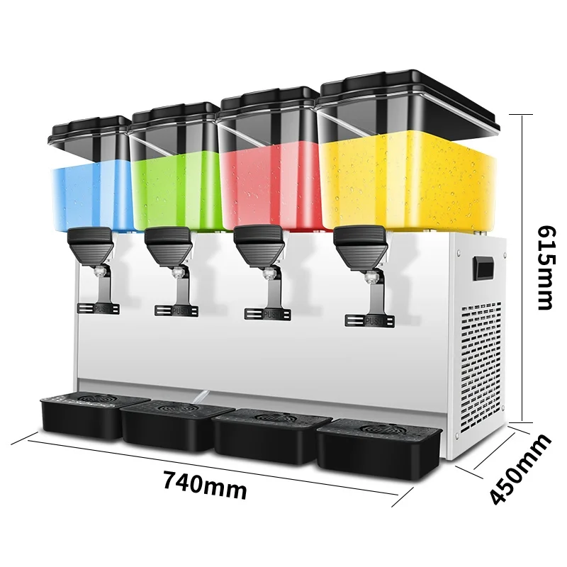Beverage Machine Commercial Four-cylinder/Six-cylinder 12-liter Hot and Cold Stirring Type Fully Automatic Cold Drink Machine