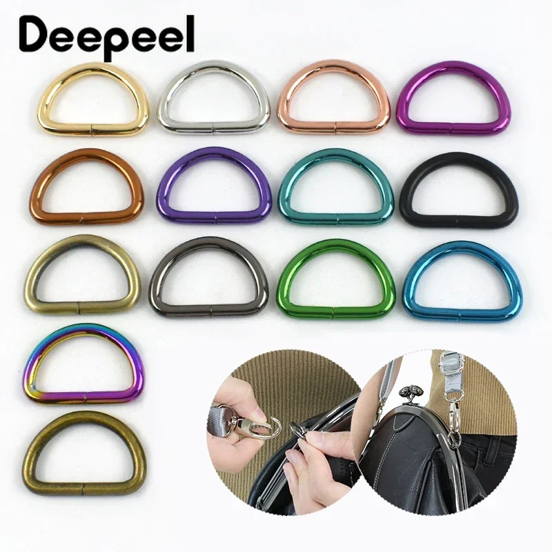5/10Pcs 20/25/32/38mm D Ring Metal Buckles Webbing for Bag Strap Handbag Loop Connect Hook Dog Collar Clasp Bags Accessories