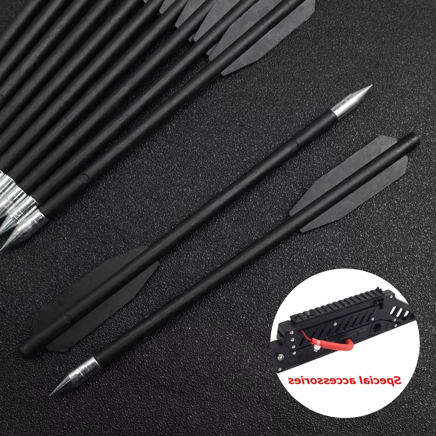 

12PCS Black Dart Set Rubber Band Slingshot Foldable Accessories Outdoor Hunting Tools