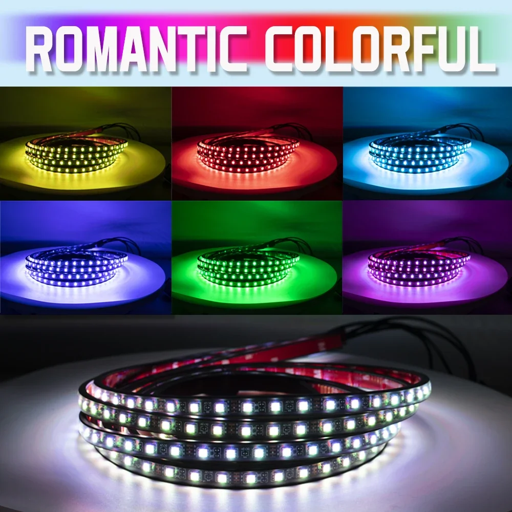 

Pop Car Light Strip App Control Flowing Color RGB Music Atmosphere Auto LED Under 120 150 Tube Underglow Underbody System Neon L