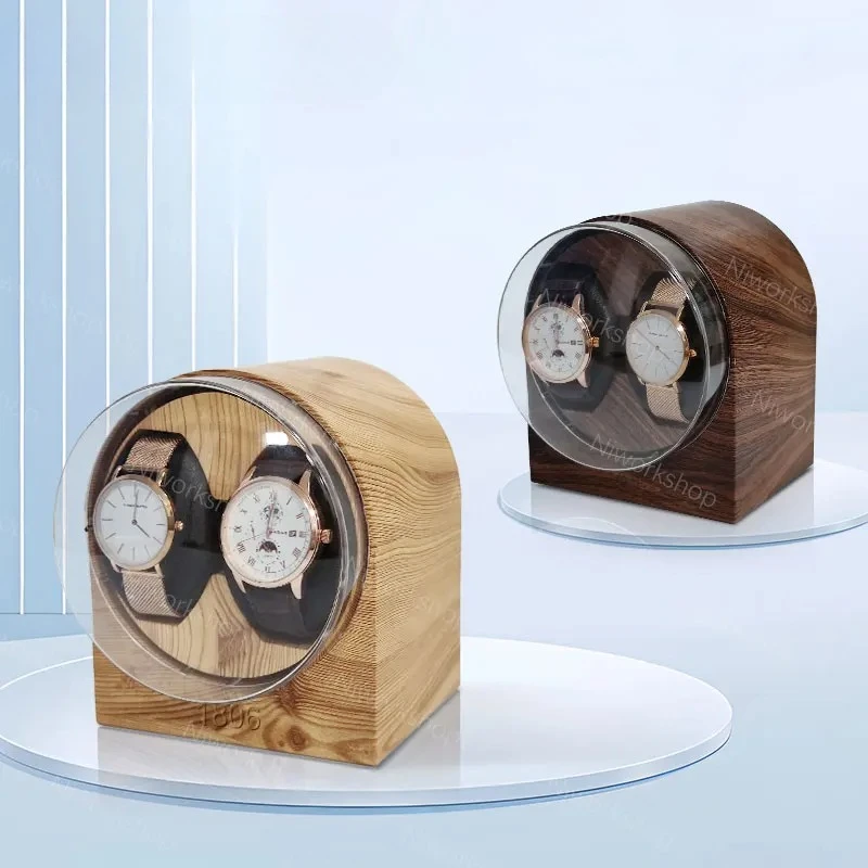 

1 шт. Niworkshop автоматическое устройство для намотки часов, футляр для хранения часов с 2 слотами и тихим двигателем, мягкие подушки для мужских и женских часов