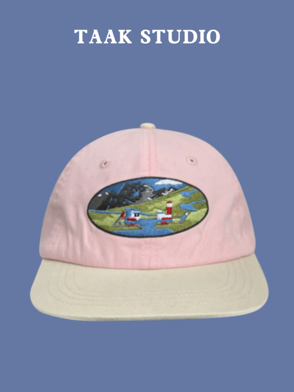 Pink Embroidered Baseball Cap Women's Spring and Summer Sun-Proof Face-Looking Small Peaked Cap Tide