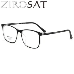 ZIROSAT 9825 Ultralight Titanium TR90 Myopia Glasses Retro Square Optical Prescription Eyeglasses Frame For Men Or Women