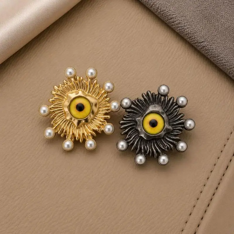 Vintage Metallknöpfe, künstlerische, augen- und herzförmige Dekoknöpfe für Kleidung, Taschen, DIY-Bastelzubehör – Detail 2