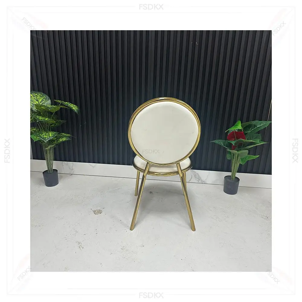 Wholesale Luxury Furniture Modern Gold Metal Round Back Stacking Hotel Event Dining Banquet Chair for Wedding