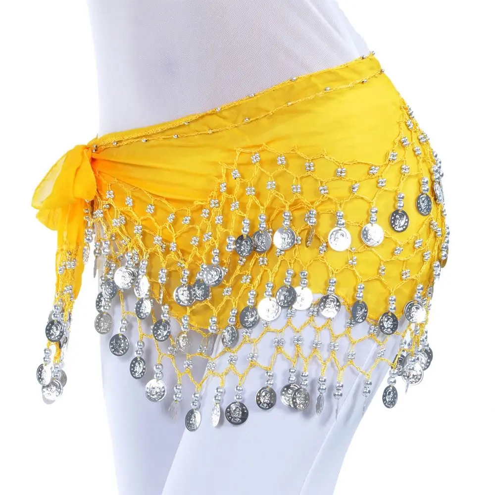 Women Sexy Belly Dance Hip Scarf Wrap Belt Dancer Skirt Female Show Costumes Sequins Tassels Thailand/India/Arab Dancer Skirt