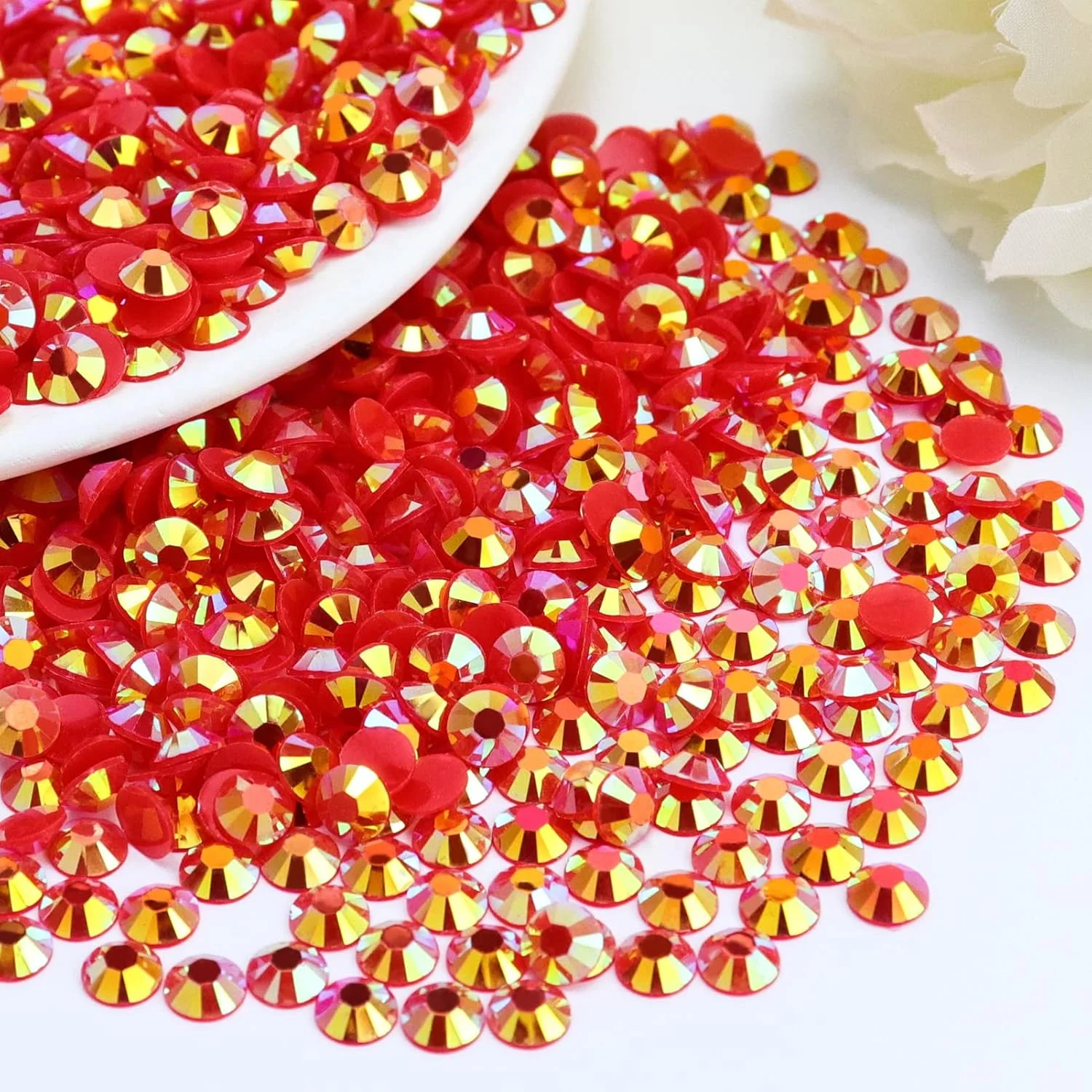 2-6mm AB Flatback Rhinestones for Nails Art Crafts Glitter Round Shine Gems Crystals DIY Clothes Shoes Gift Cups, Phone Cases