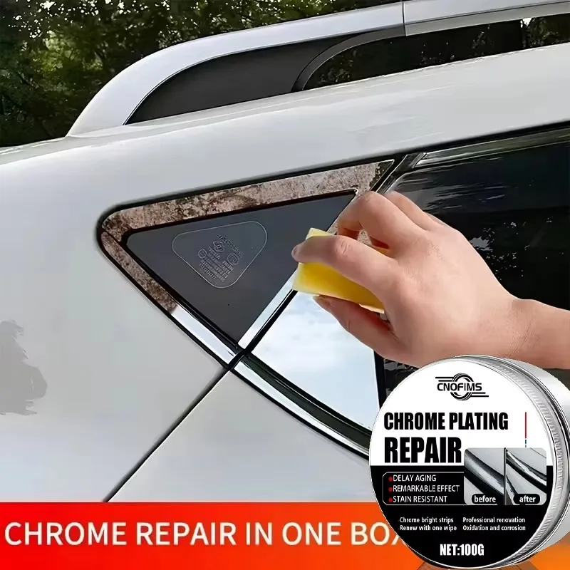 Chrome Polish with Sponge - All-Vehicle Oxidation Remover Chrome Shine Reviver view 5