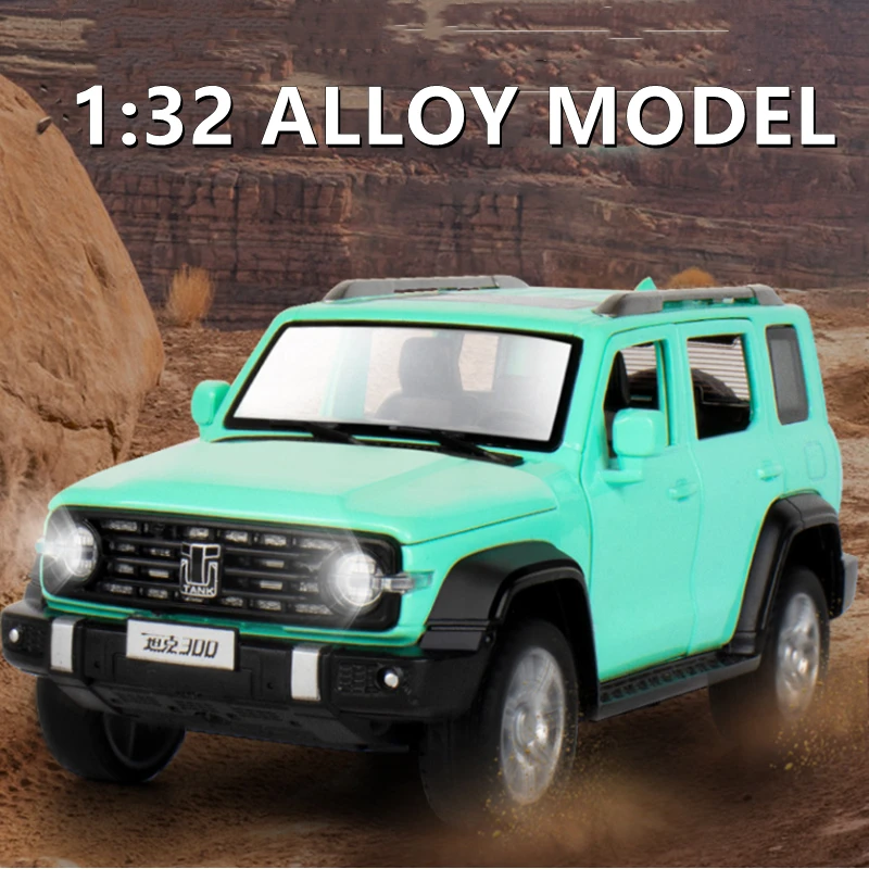 Diecast 1:32 Alloy Model Cars Miniature Wey Tank 300 Simulation Off-Road Metal Vehicle Gifts Boys Christmas Toy