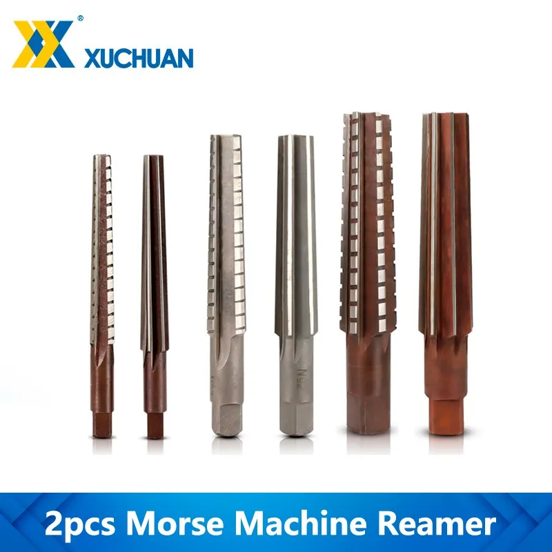 Morse Machine Reamer 2pc Set Hand Reamers Set MT0/MT1/MT2/MT3/MT4 For Milling Finishing Cutter Tool Morse Taper Reamer