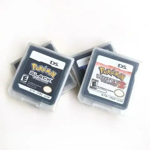 USA Pokemon Black and White 1 2 Combined Card Combined Card With Box Cassette DS Pokemon Game Card for ds nds 3ds No instruction