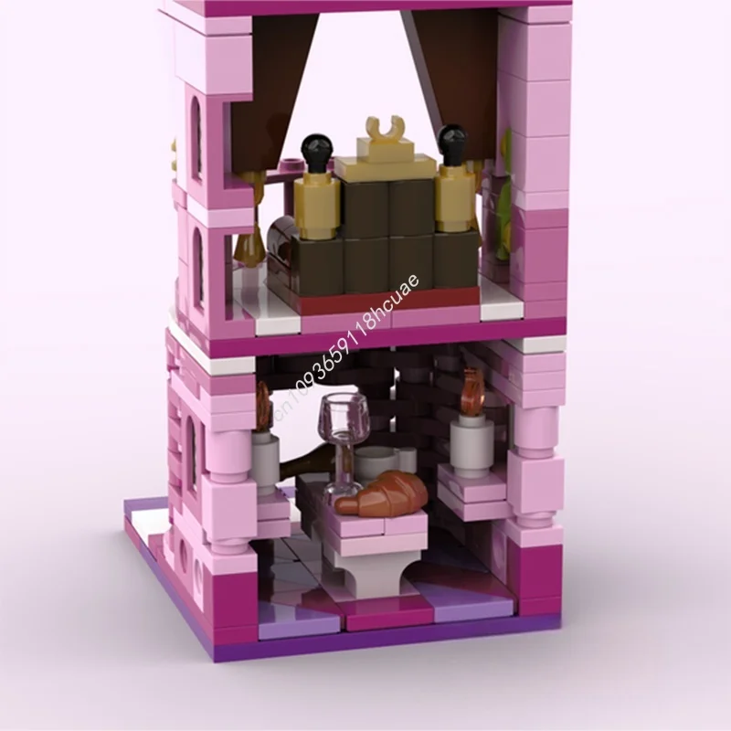 ตัวต่อ MOC ปราสาทเจ้าหญิงสีชมพู 296 ชิ้น แบบโมดูลาร์ ของเล่นตัวต่อเสริมสร้างจินตนาการ ไอเดียการศึกษา ของขวัญคริสต์มาส ตัวต่อสำหรับเด็ก