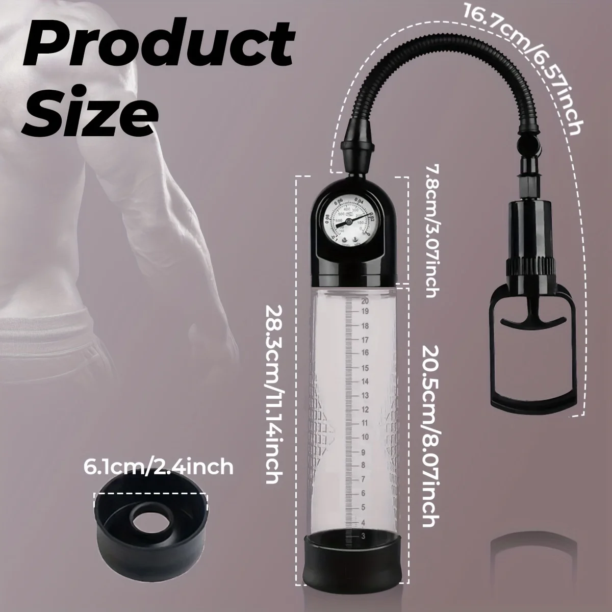 Male Manual Penis Pump Penis Enlarger Negative Pressure Vacuum Pump Big Dick Erection Enhancement Trainer Equipment Adult SexToy image 6