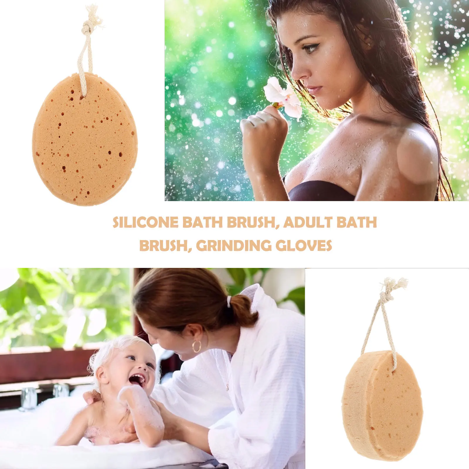 5 قطع من إسفنجة حمام على شكل قرص العسل الاصطناعية، حبل معلق، إسفنجة استحمام للتدليك، متينة وآمنة للبالغين